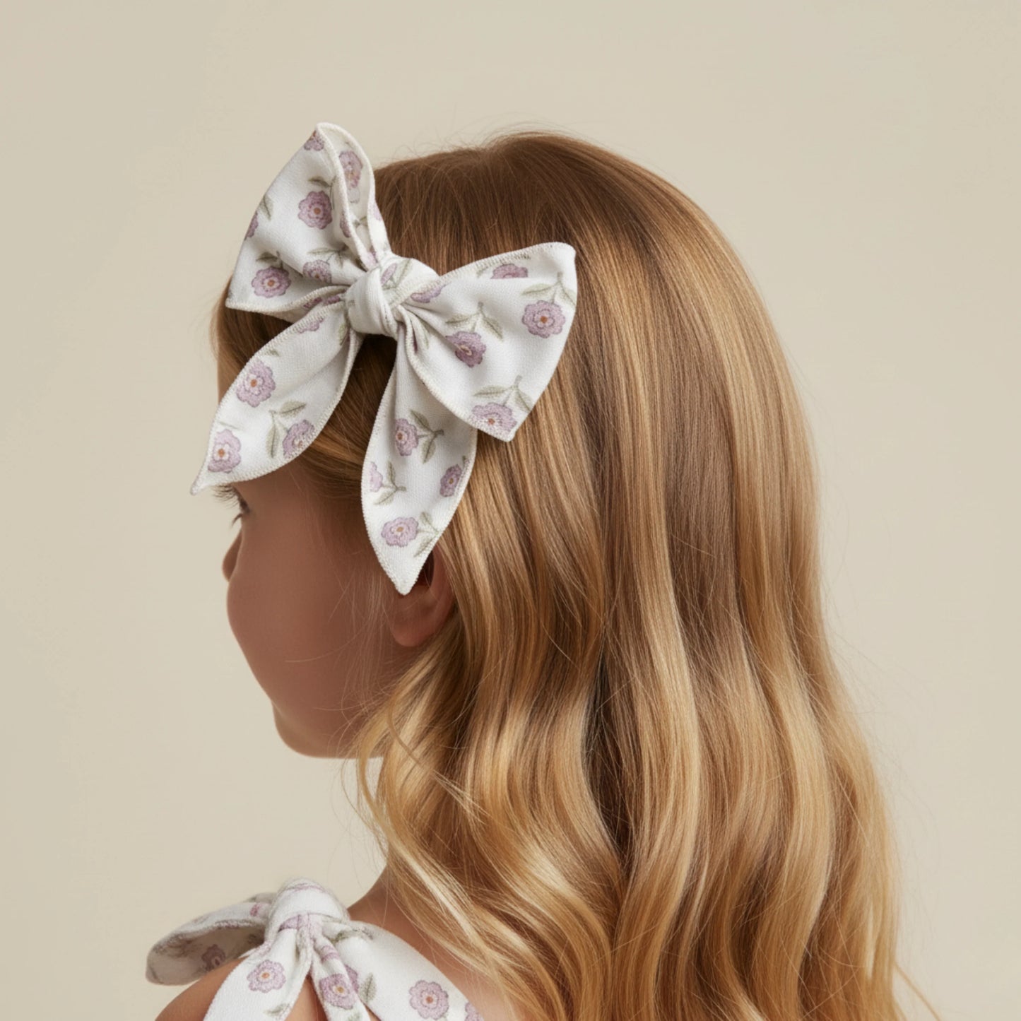 Lavender Organic Hair Bow Clip