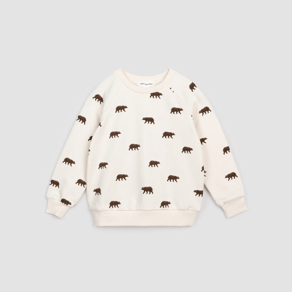 miles the label - Into the Wild - Grizzly Print Ceme Sweatshirt