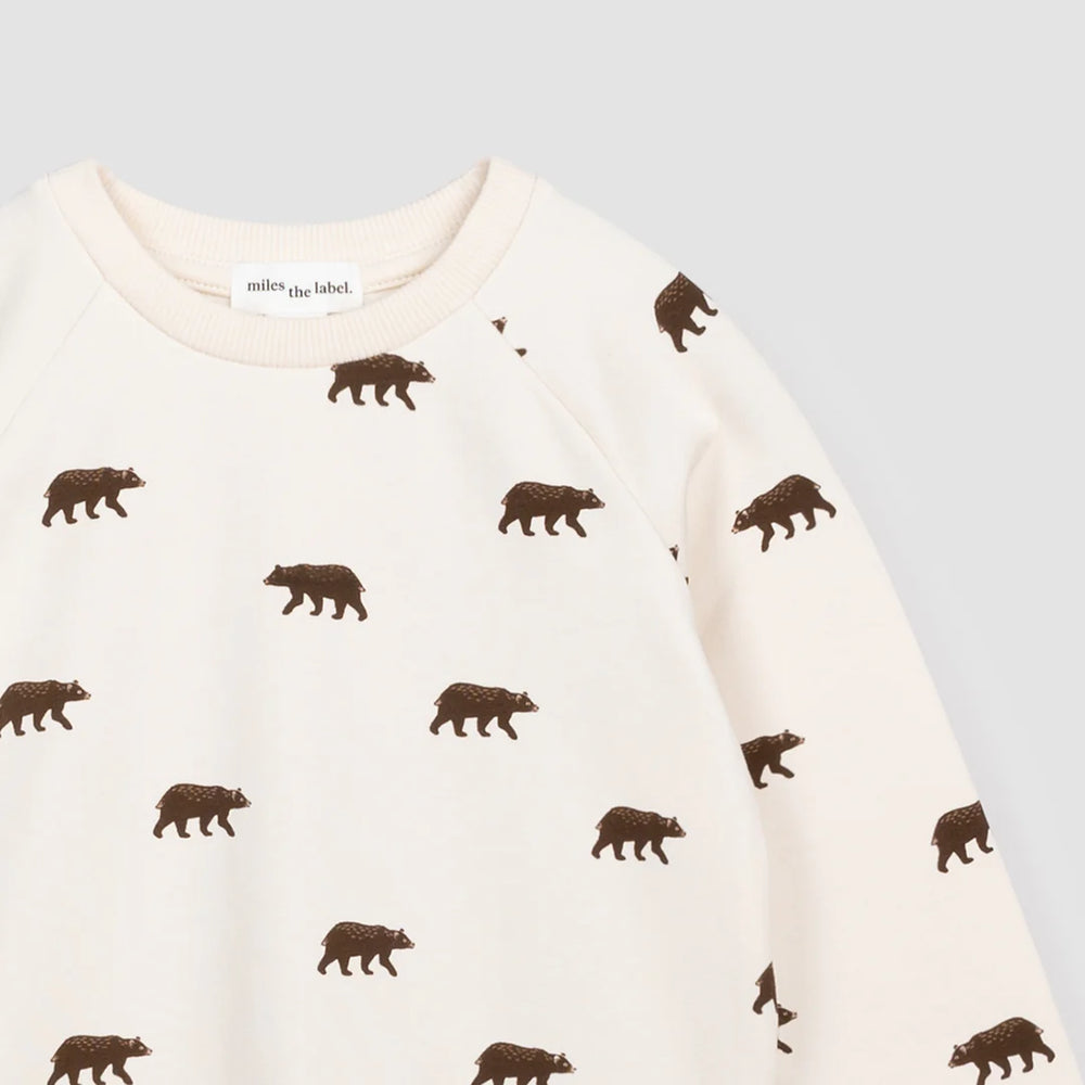 miles the label - Into the Wild - Grizzly Print Ceme Sweatshirt