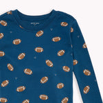petit lem - Navy Football Pajama Set