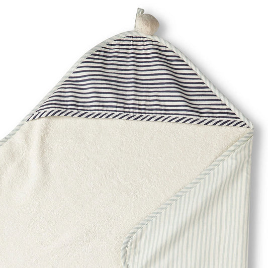 Stripes Away Sea Hooded Towel
