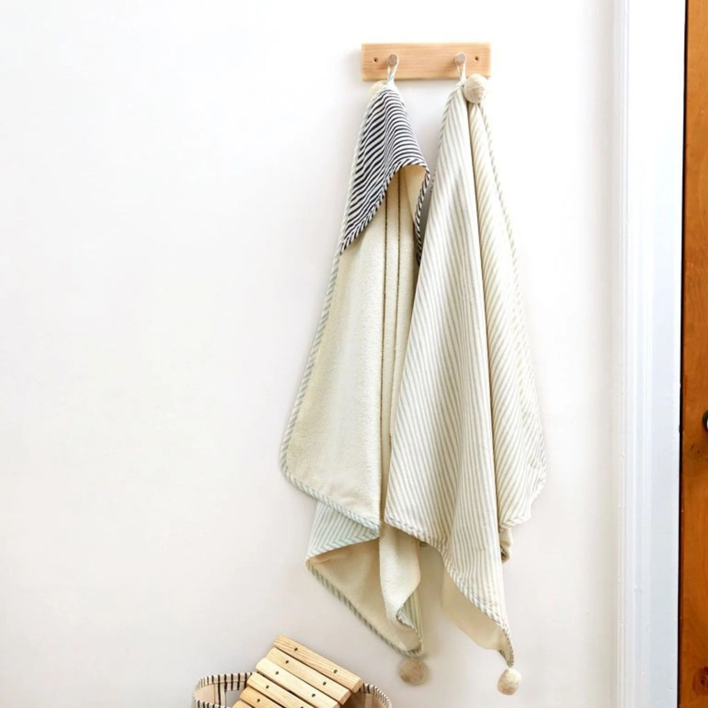 Stripes Away Sea Hooded Towel