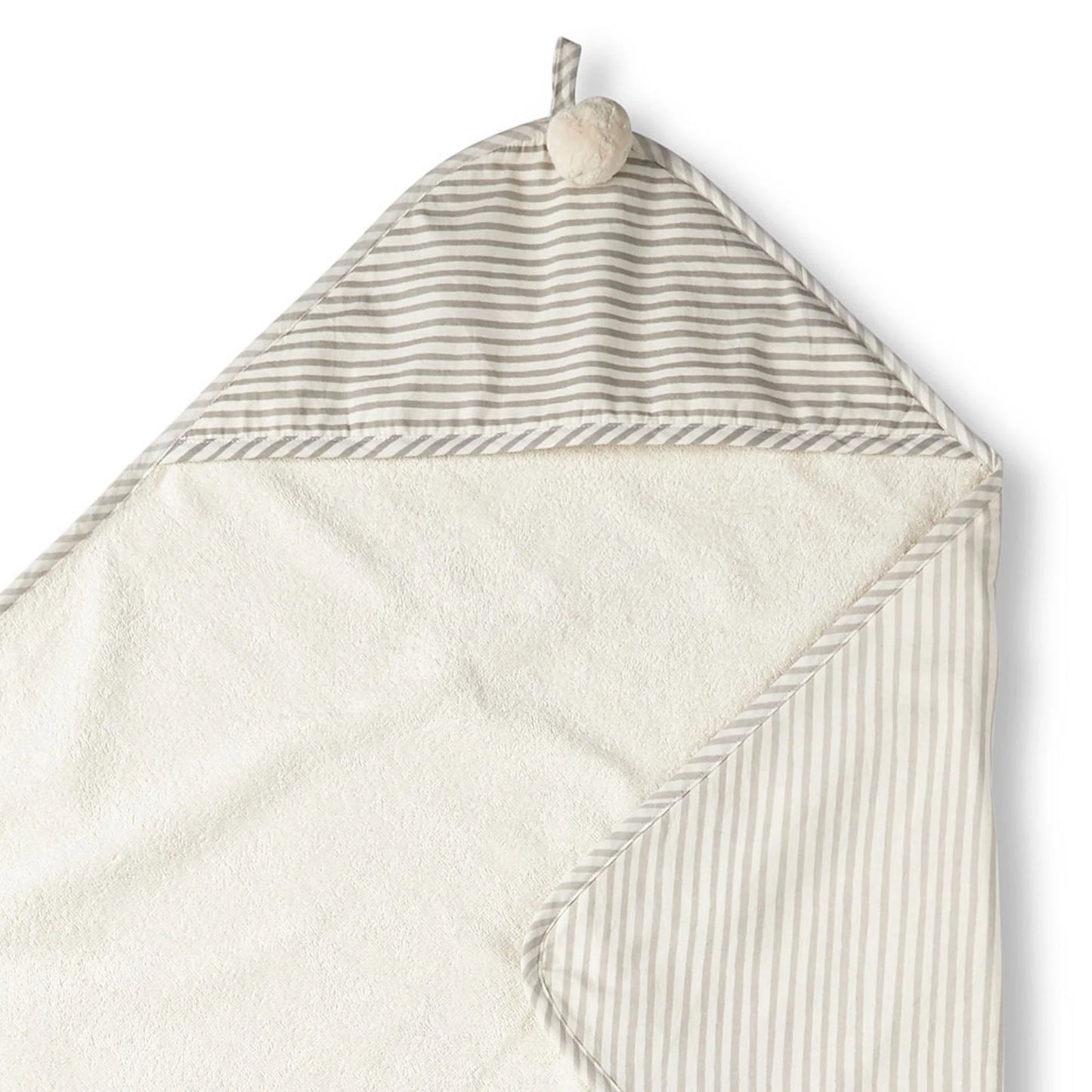 Stripes Away Pebble Hooded Towel