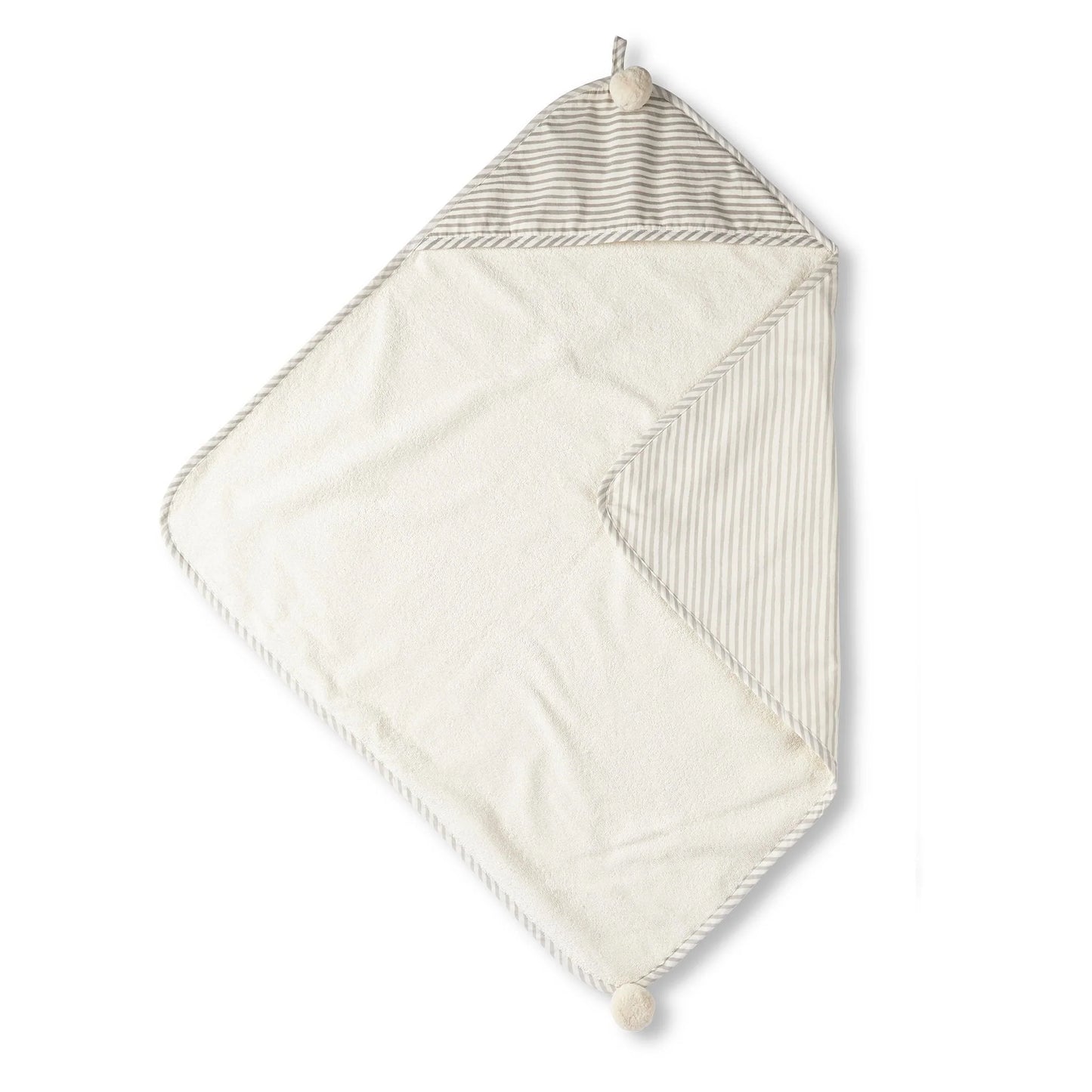 Stripes Away Pebble Hooded Towel