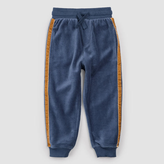 Retro Stripe on Blue Velour Joggers