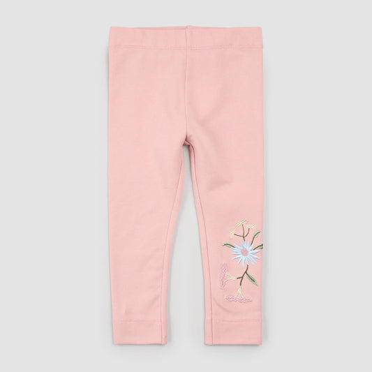 Floral Detailed Pink Leggings