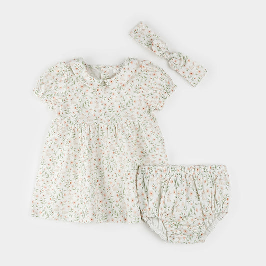Petit Lem - Spring Bunnies Poplin 3pc Dress Set