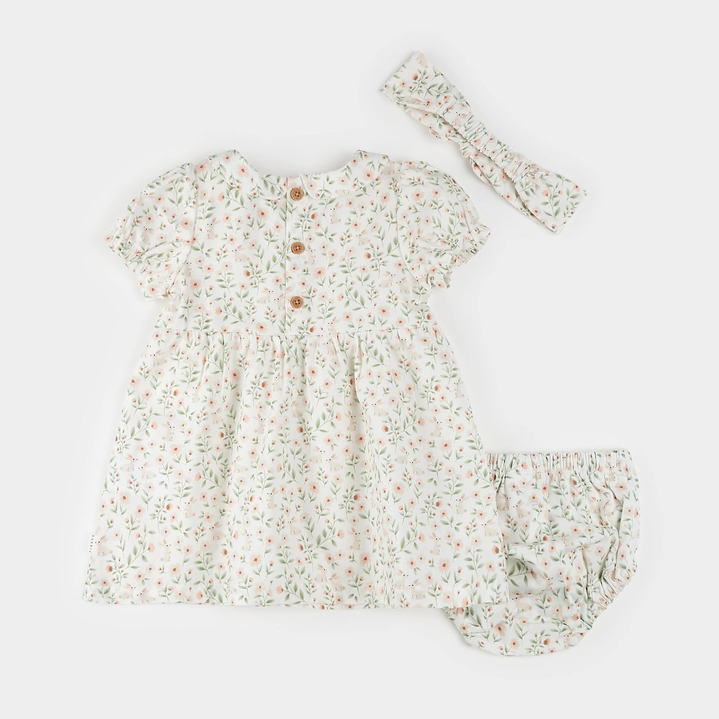 Petit Lem - Spring Bunnies Poplin 3pc Dress Set