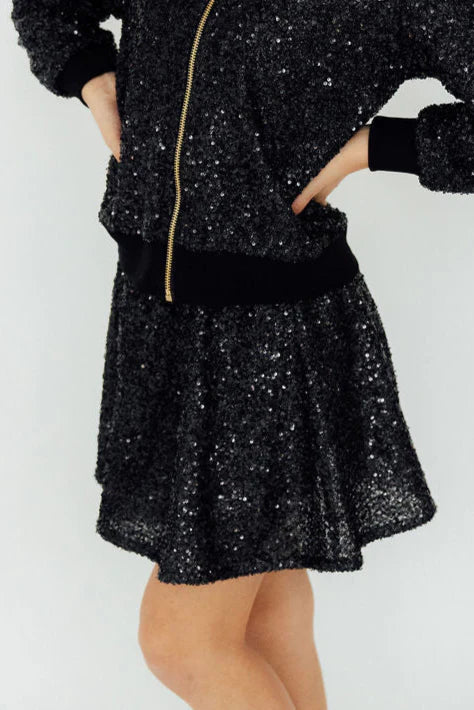 Mila & Rose - Black Sequin Twirl Skort
