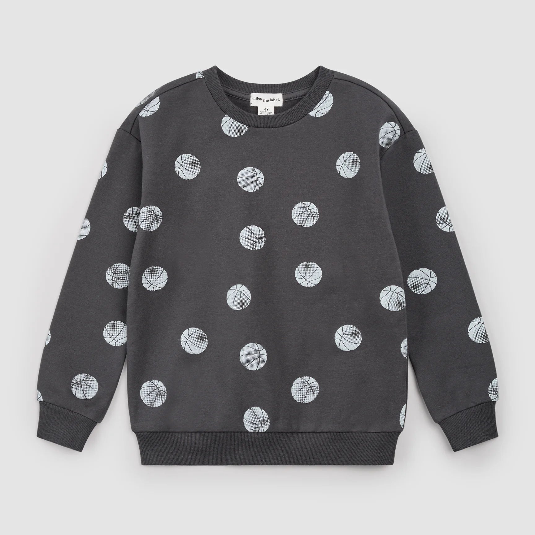 Miles the Label basketball sweatshirt featuring a sporty design, soft fabric, and comfortable fit for casual athletic wear.