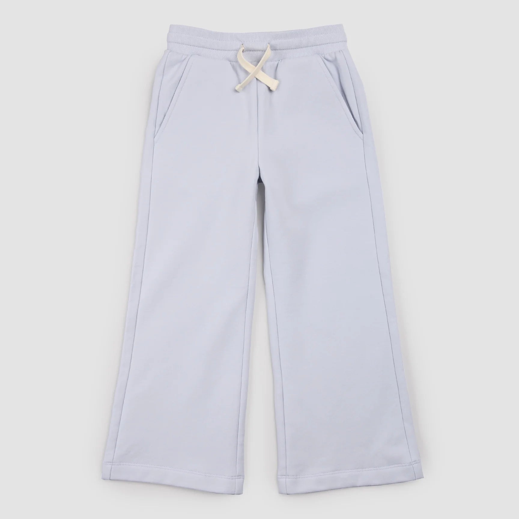 Powder blue wide-leg joggers by Miles the Label, featuring a relaxed fit and comfortable waistband, shown on a hanger.