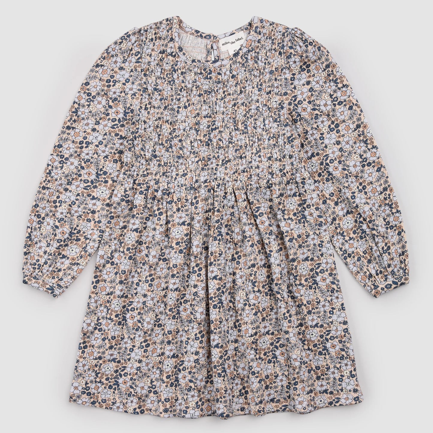 Miles the Label vintage flowers jersey dress featuring a floral print, fitted waist, and sleeveless design.