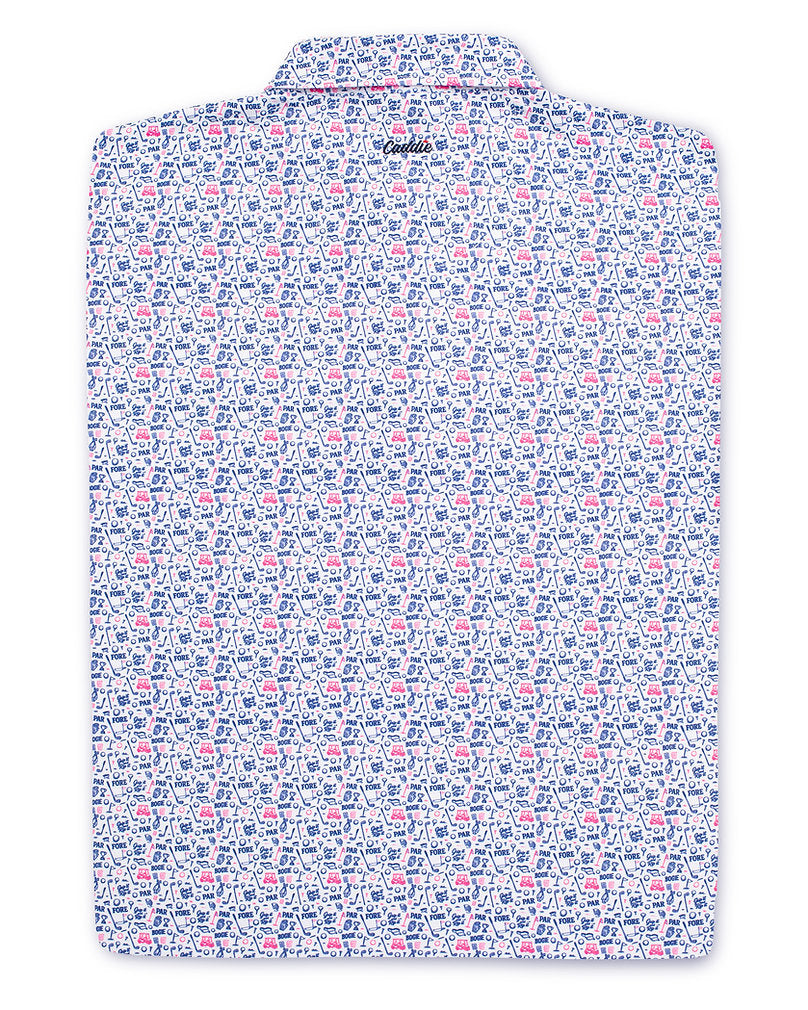 Youth Tally Polo shirt by Caddie featuring a classic collar and striped design, shown in a well-lit front view.