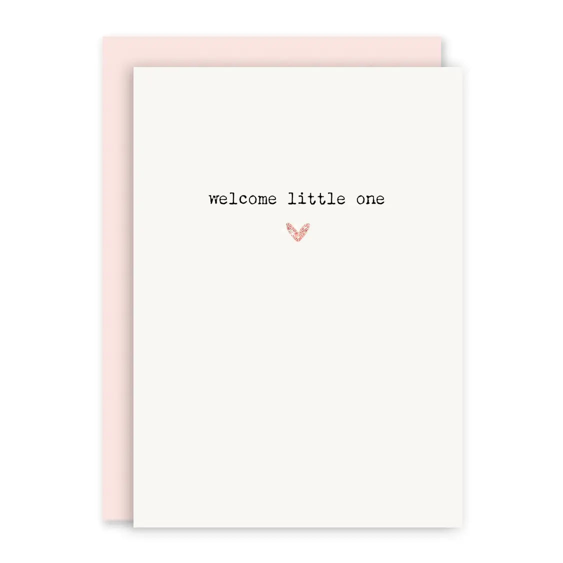 Pink Welcome Little One baby card with floral design from Sweet E's Children's Boutique, featuring soft pastel colors and baby-themed artwork.