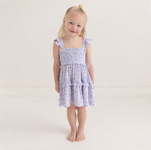 Posh Peanut - Jeanette - Smocked Flutter Sleeve Babydoll Dress