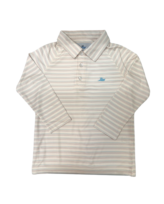 Blue,Sand, Travertine Stripe Polo