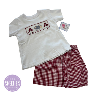 Southern Saturday - Smocked "A" Game Day Short Set