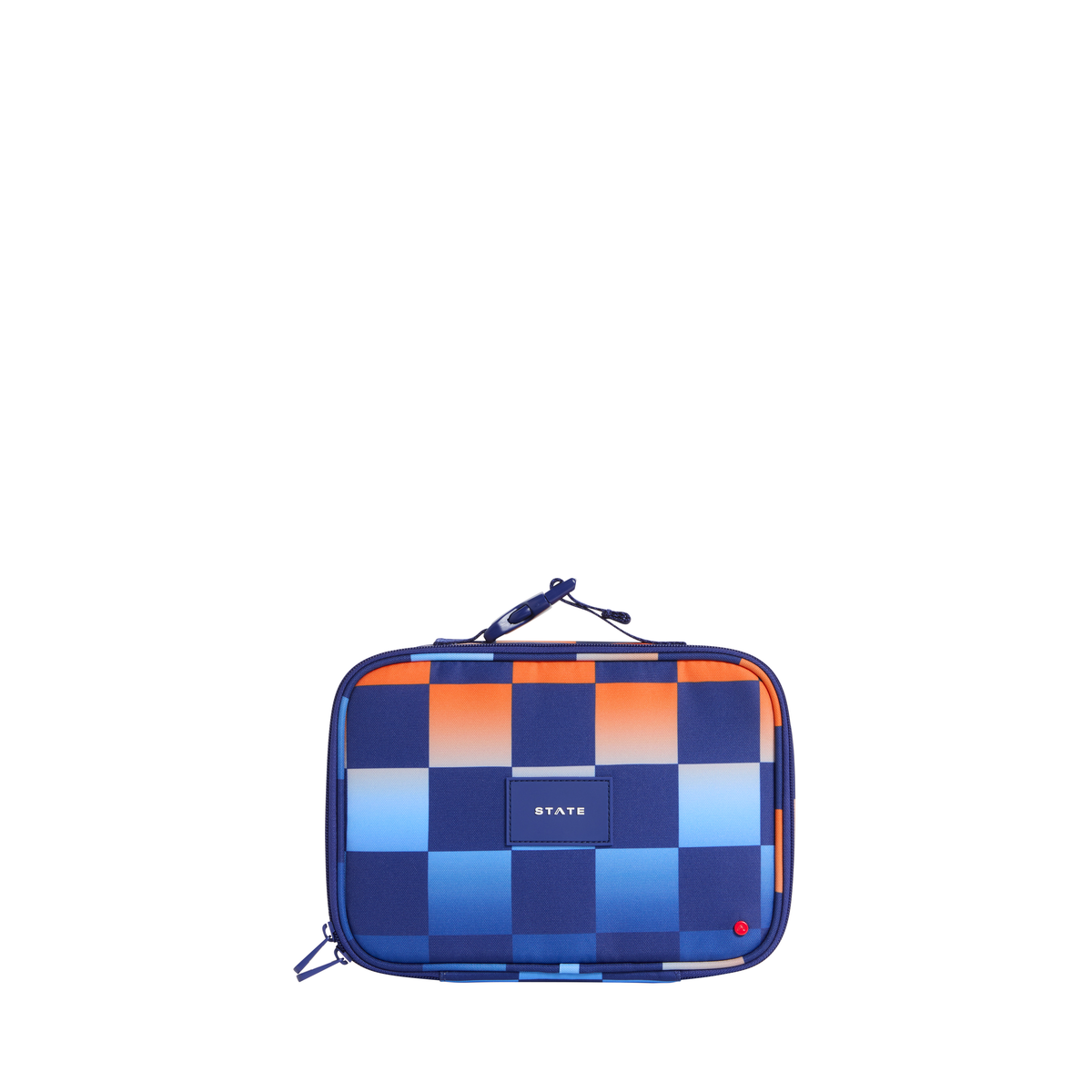 Gradient checkerboard Rodgers lunch box by State Bags, featuring a colorful geometric design and durable handle for everyday use.