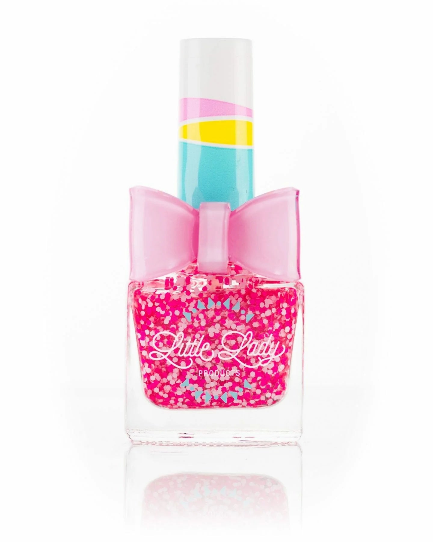 Little Lady kid-safe scented nail polish in pastel pink with princess-themed packaging and a smooth, glossy finish.