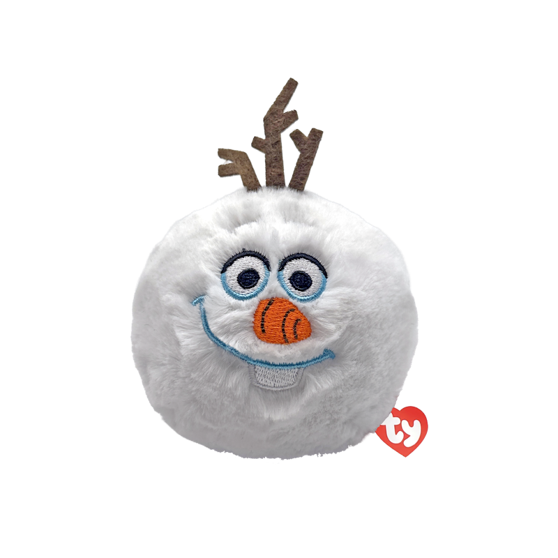 Ty Olaf Beanie Bouncer plush toy with a soft orange beanie hat and a friendly Olaf character design.