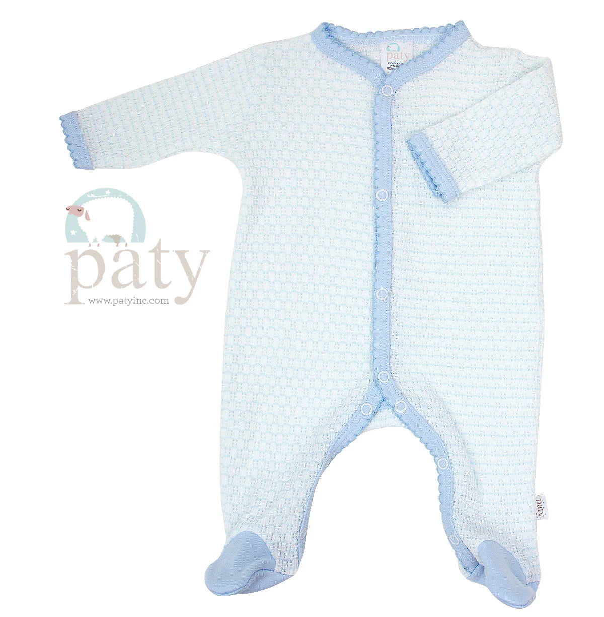 Paty - Pinstripe Knit Footie with Pima Trim