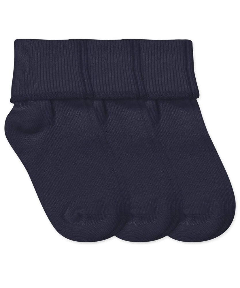 Jefferies Socks - Smooth Toe Turn Cuff Socks 3 Pair Pack Navy