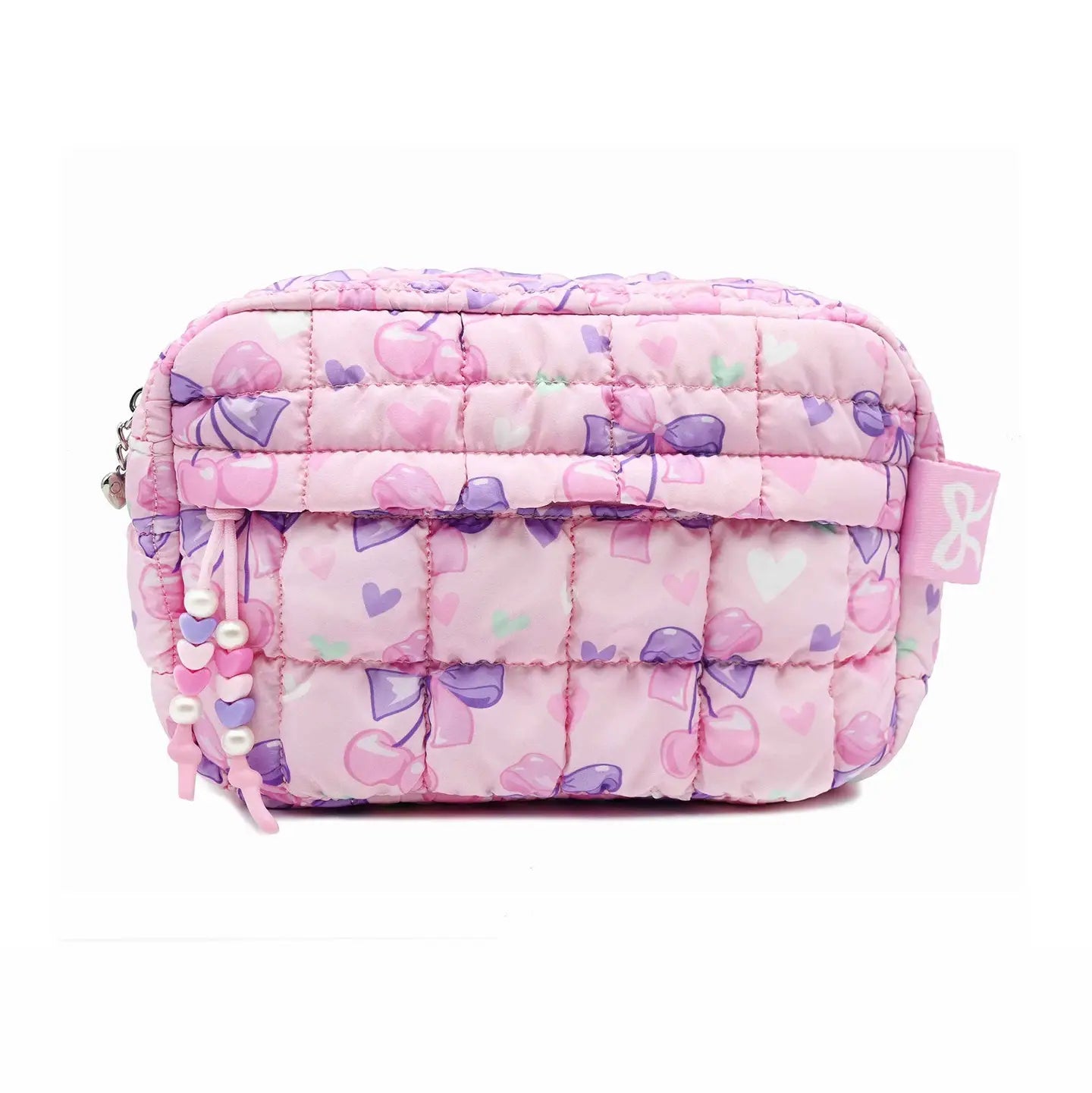 Quilted Scrunchies Cherry Bow Printed Pouch