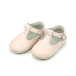 L'AMOUR - Elodie Girls Scalloped T-Strap Mary Jane Crib Shoe (Infant)- Pink