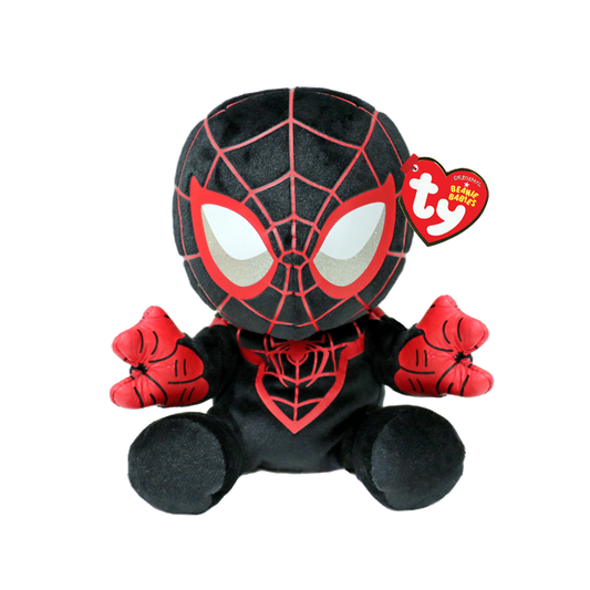 Ty Miles Morales plush toy displays a soft, colorful character plush from the popular Spider-Man universe.