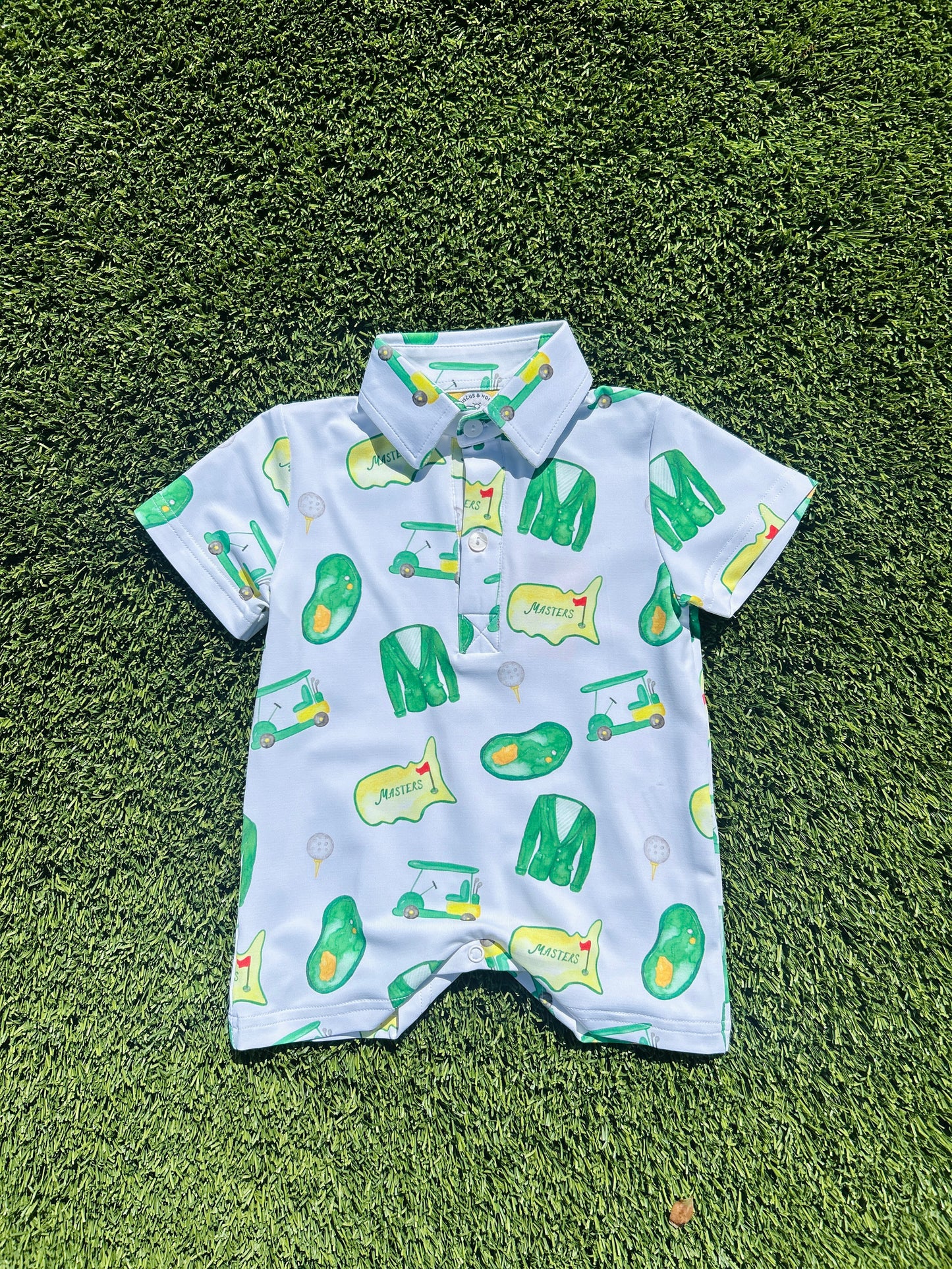 Hibiscus & Honey - Hole in One Boys Knit Romper