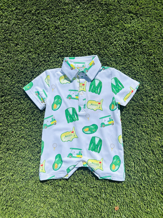 Hibiscus & Honey - Hole in One Boys Knit Romper