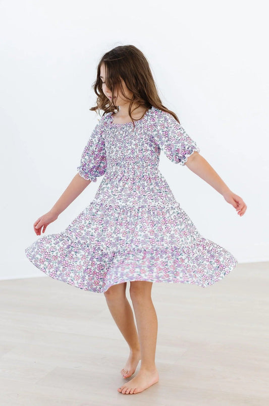 Mila & Rose - Lovely Lavender Smocked Ruffle Dress