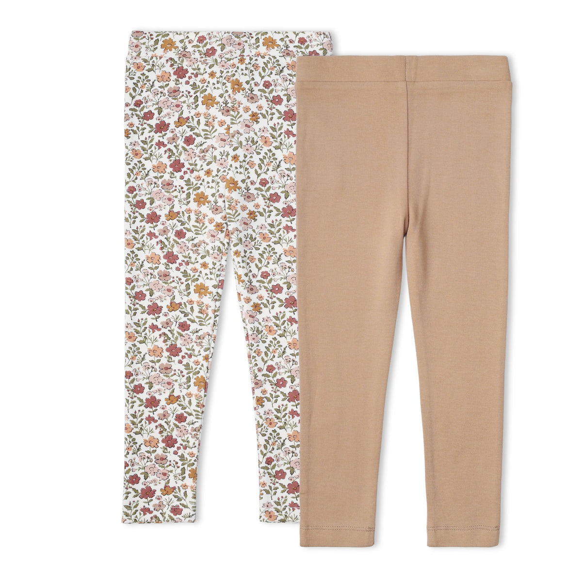 Woodland Sprig + Taupe Organic Legging Set of 2