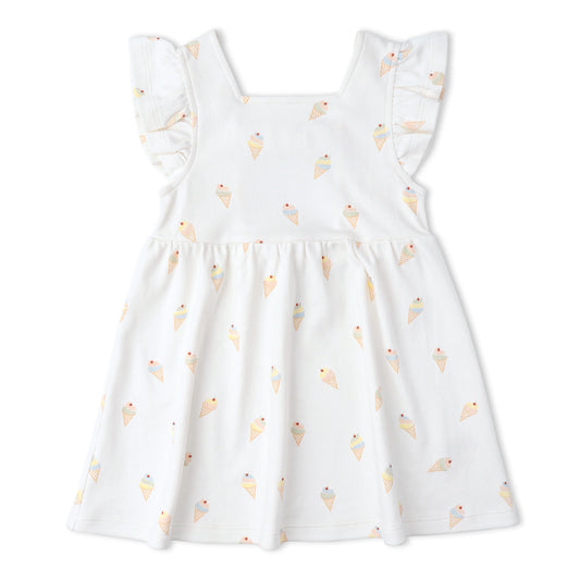 Ice Cream Organic Cutout Back Dress