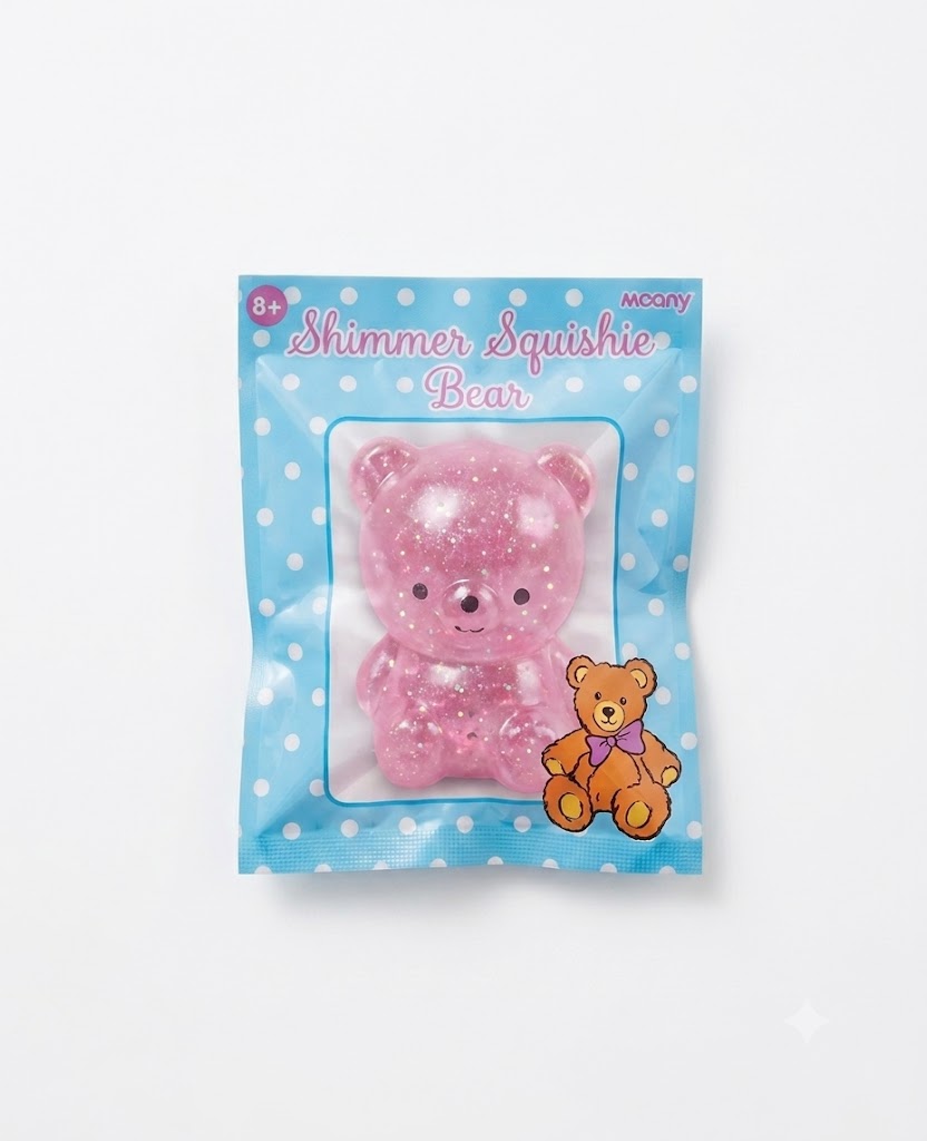 Iscream Beary Squeeze Toy in soft plush with a cute bear design, perfect for squeezing and cuddling.