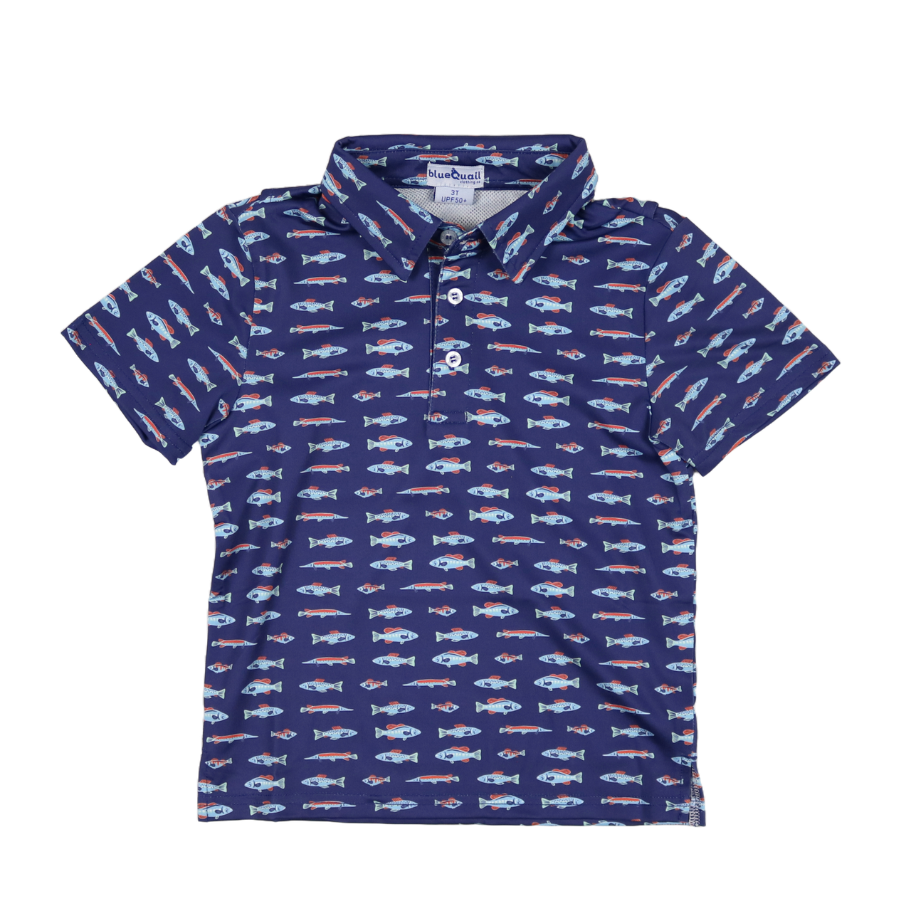 Blue Quail Clothing Co. freshwater polo short sleeve shirt with a classic collar and button placket, displayed on a plain background.