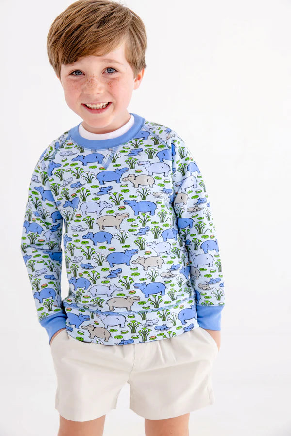 Bal Harbour Hippo Cassidy Comfy Crewneck