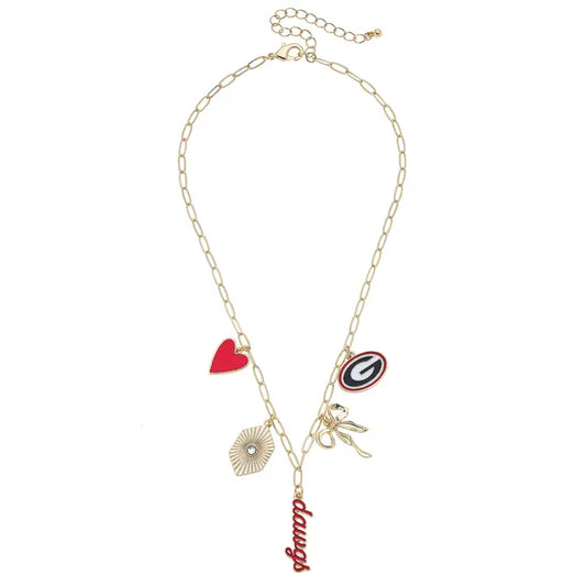 Georgia Bulldogs Paper Clip Charm Collector Necklace