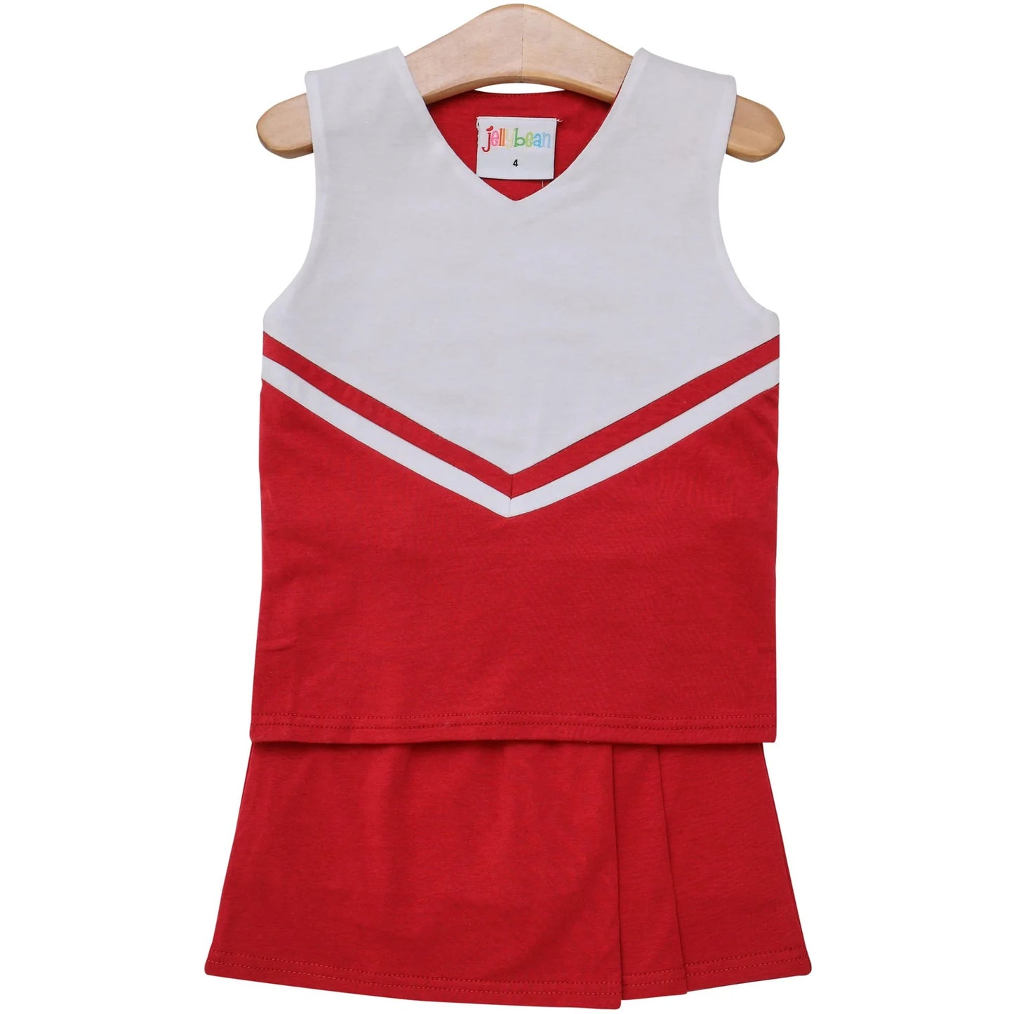 Red & White Cheer Uniform Skort Set