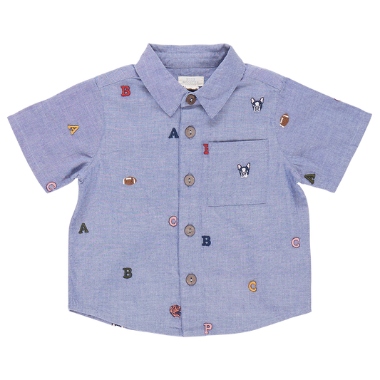 Pink Chicken - Boys Jack Shirt - Varsity Embroidery