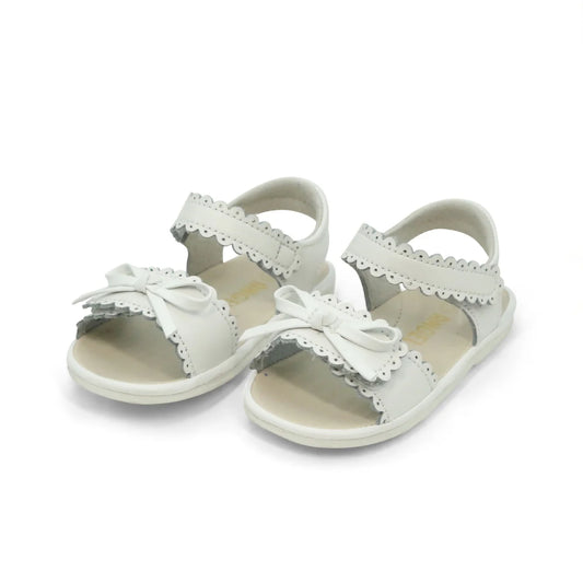 White Amelie Scalloped Sandal