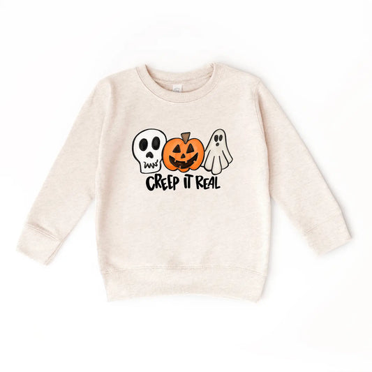 Creep It Real Ghost Boo Halloween Kids Sweatshirt