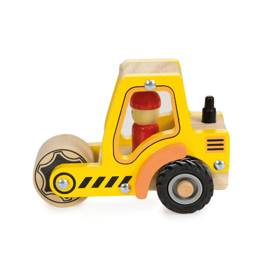 Egmont Road Roller Truck toy with detailed yellow and black construction vehicle design, perfect for young kids' play.