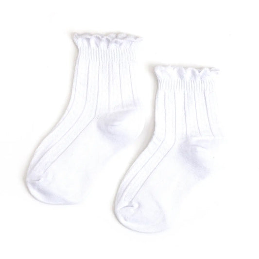 White Frill Midi Socks