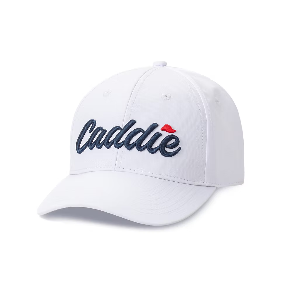 Youth performance cap by Caddie featuring a sporty design, adjustable strap, and breathable fabric perfect for outdoor activities.
