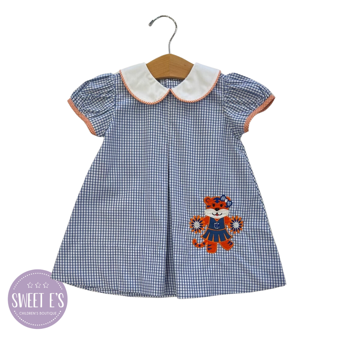 Southern Saturday - Tiger Cheerleader Applique Dress