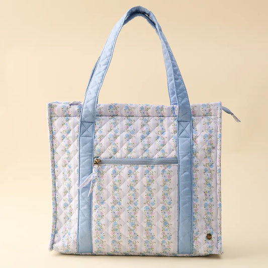 The Darling Effect - The Everyday Quilted Tote Bag-Petal Parade Blue