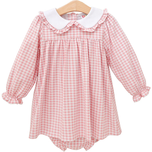 Light Pink Gingham Catherine Diaper Set