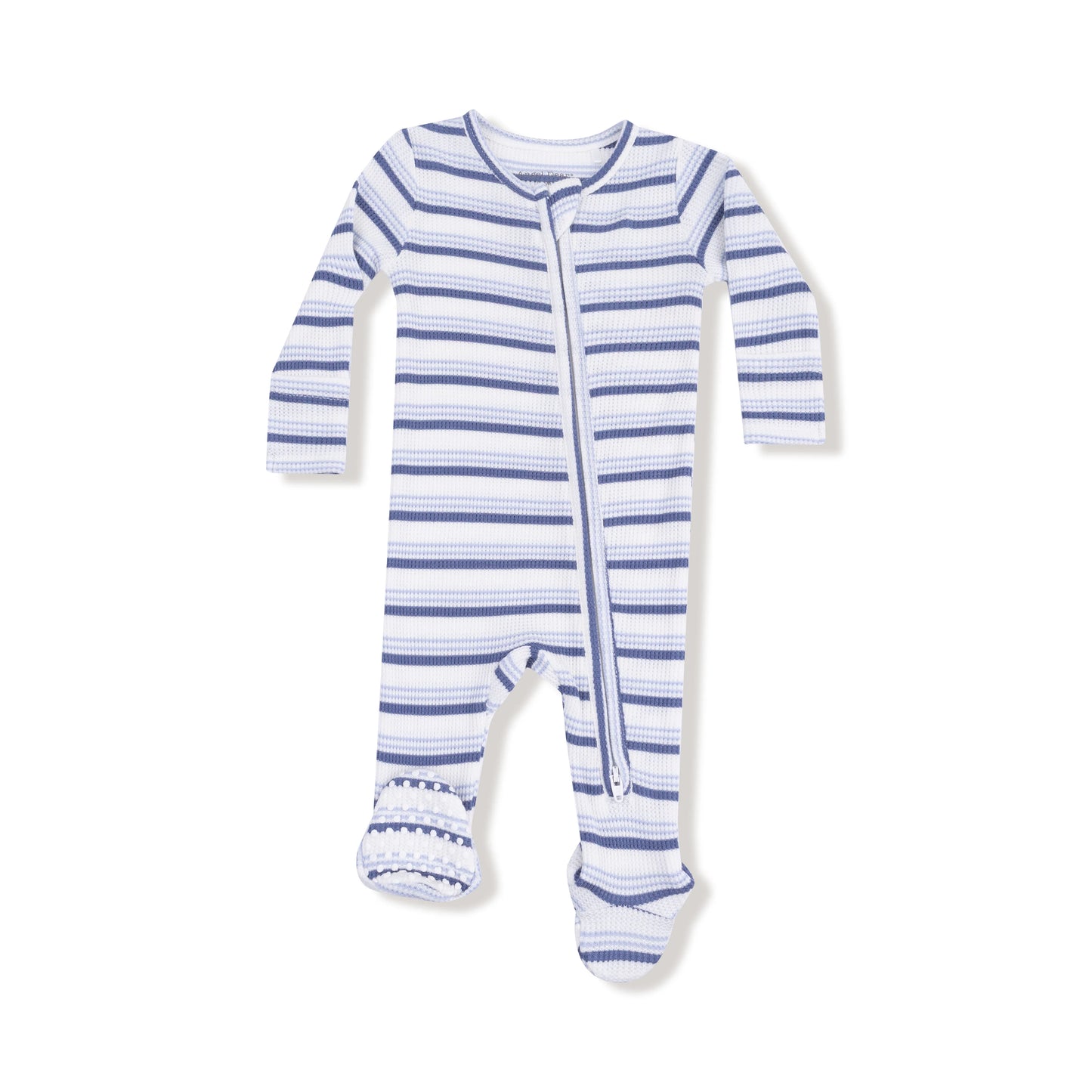 Blue Vintage Stripe Zip Footie