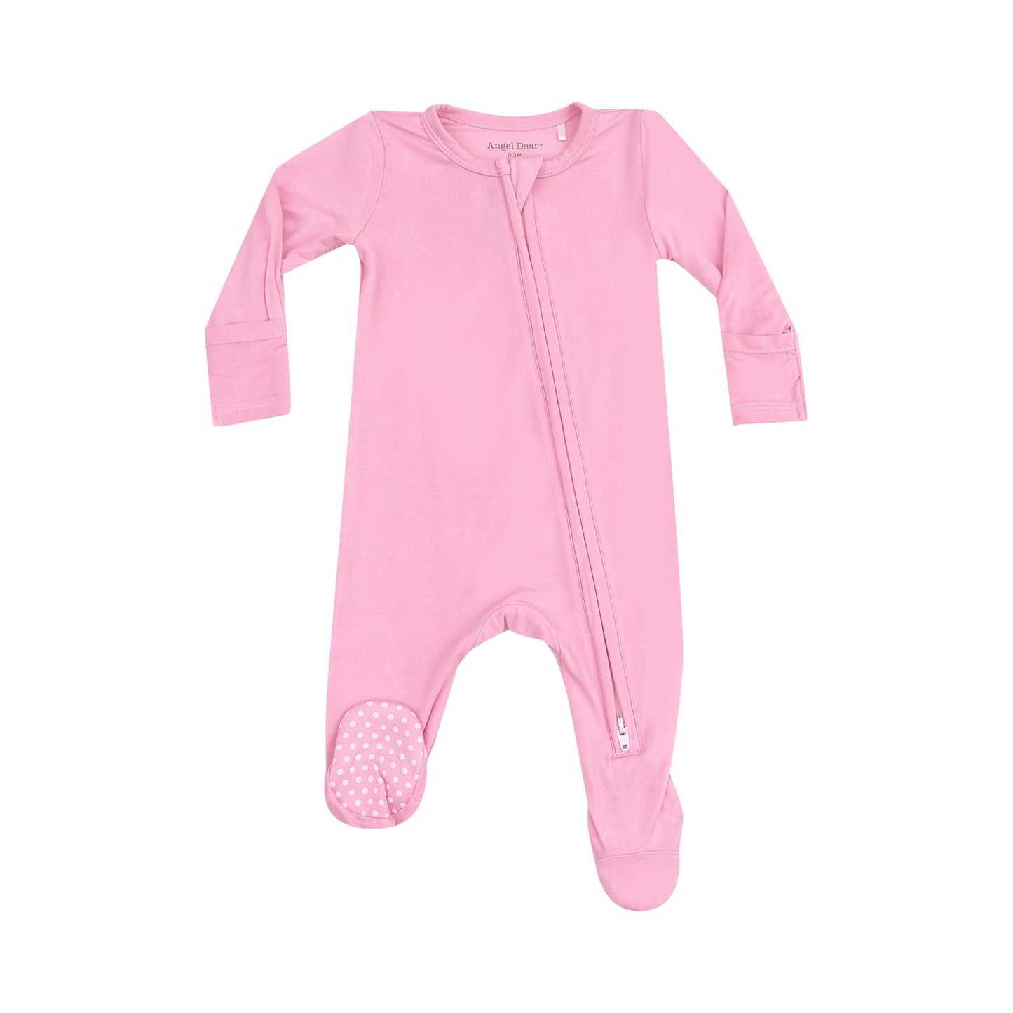 Angel Dear - Solid Begonia Pink 2 Way Zipper Footie